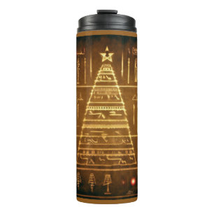 Ägyptische WeihnachtsHieroglyphen 3 Thermosbecher