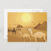 Ägyptische Wüstenkamele Postkarte (Vorne/Hinten)