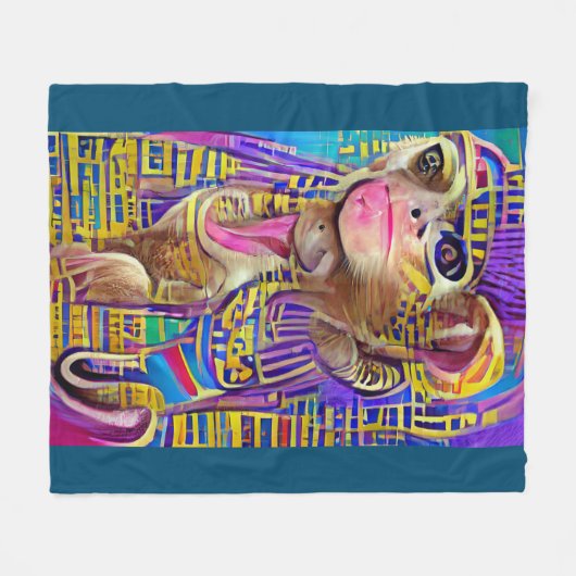 Ägyptischer Affe Fleecedecke (Vorderseite (Horizontal))