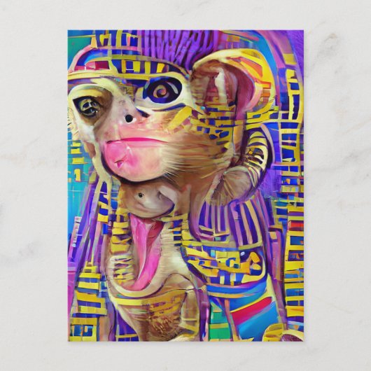 Ägyptischer Affe Jigsaw Postkarte (Vorderseite)