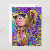 Ägyptischer Affe Postkarte (Vorne/Hinten)