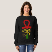 Ägyptischer Ancient Ägyptens Ankh Eye of Horus Kem Sweatshirt (Vorne ganz)