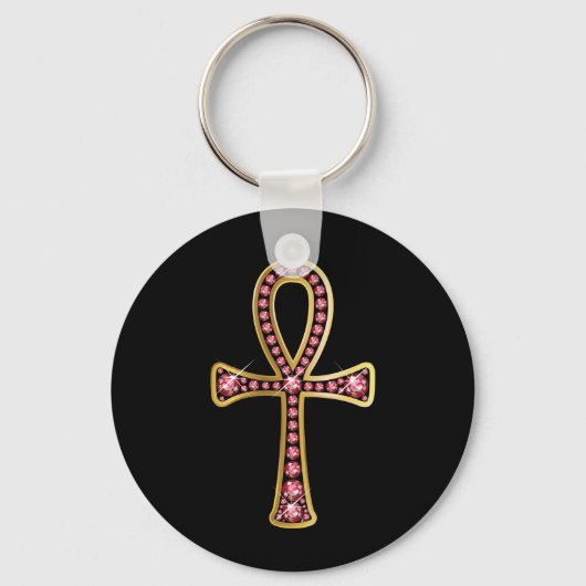 Ägyptischer Anhk mit "Ruby"-Schlüsselanhänger Schlüsselanhänger (Vorderseite)