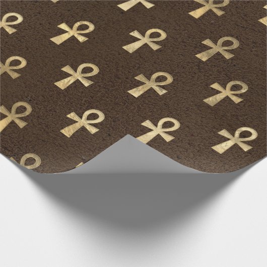 Ägyptischer Ankh auf Brown Geschenkpapier (Ecke)