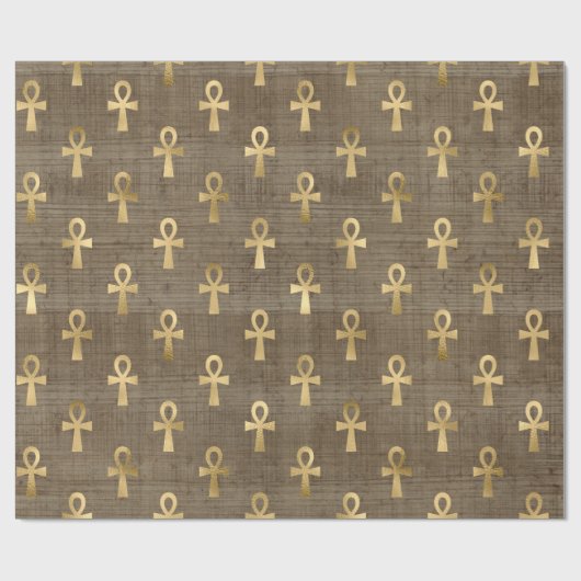 Ägyptischer Ankh auf Tan Geschenkpapier (Flach)