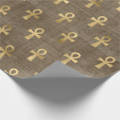 Ägyptischer Ankh auf Tan Geschenkpapier (Ecke)