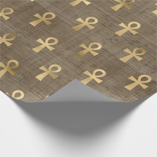 Ägyptischer Ankh auf Tan Geschenkpapier (Ecke)