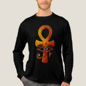 Ägyptischer Ankh Auge des alten Horus Symbol Prote Tri-Blend Shirt (Vorderseite)