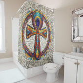 Ägyptischer Ankh Cross-Mosaik Art Duschvorhang (Beispiel)
