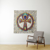 Ägyptischer Ankh Cross-Mosaik Art Wandteppich (Beispiel)