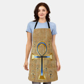 Ägyptischer Ankh - Gold und Blue Design Schürze (Getragen)