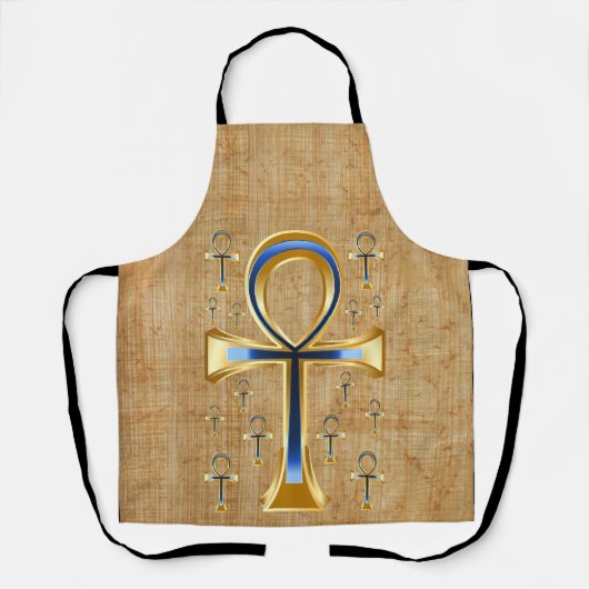 Ägyptischer Ankh - Gold und Blue Design Schürze (Vorderseite)