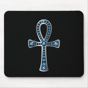 Ägyptischer Ankh mit Aquamarine Mousepad