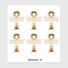 Ägyptischer Ankh Symbol Imitate Silver Metallic Se Aufkleber