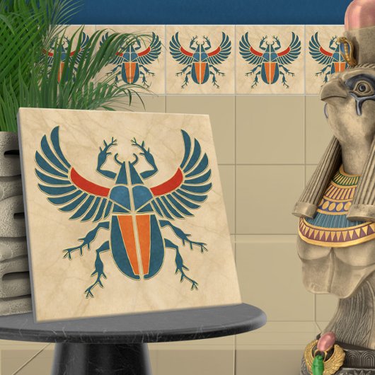 Ägyptischer Art Deco Skarabäus Käfer Fliese