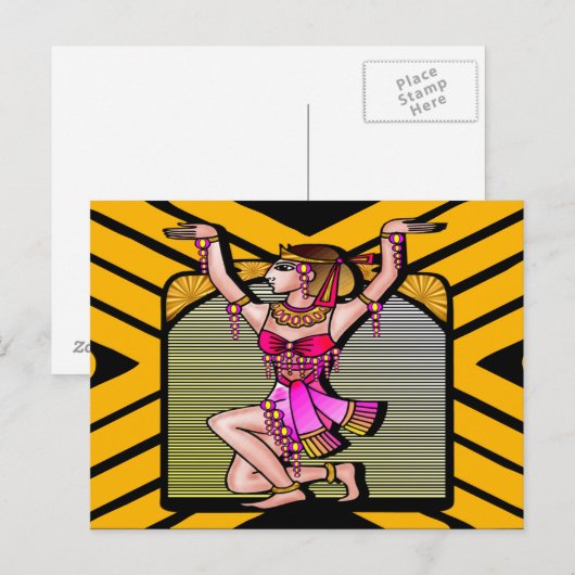 Ägyptischer Belly-Tänzer Postkarte (Vorne/Hinten)