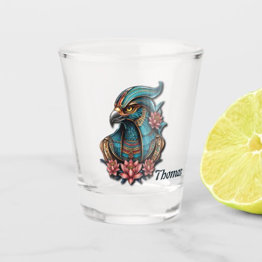Ägyptischer Falke, Gott. Schnapsglas (Vorderseite)