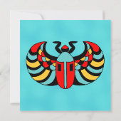 Ägyptischer farbenfroher Scarab-Käfer Geburtstag Einladung (Rückseite)