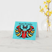 Ägyptischer farbenfroher Scarab-Käfer Geburtstag Karte (Gelbe Blume)