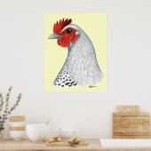 Ägyptischer Fayoumi: Silver Hen Poster (Küche)