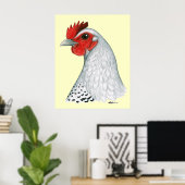 Ägyptischer Fayoumi: Silver Hen Poster (Heimbüro)