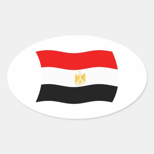 Ägyptischer Flaggensticker Ovaler Aufkleber (Vorderseite)