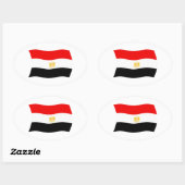 Ägyptischer Flaggensticker Ovaler Aufkleber (Blatt)
