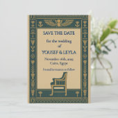 Ägyptischer Flügeldrachen Throne Gold Save the Dat Date (Stehend Vorderseite)