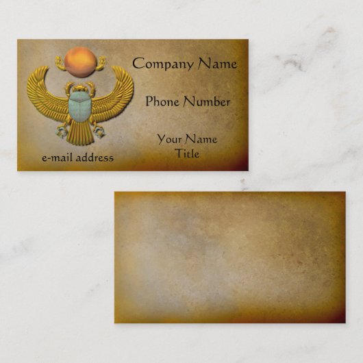 Ägyptischer Goldscarabäus Visitenkarte (Vorne/Hinten)