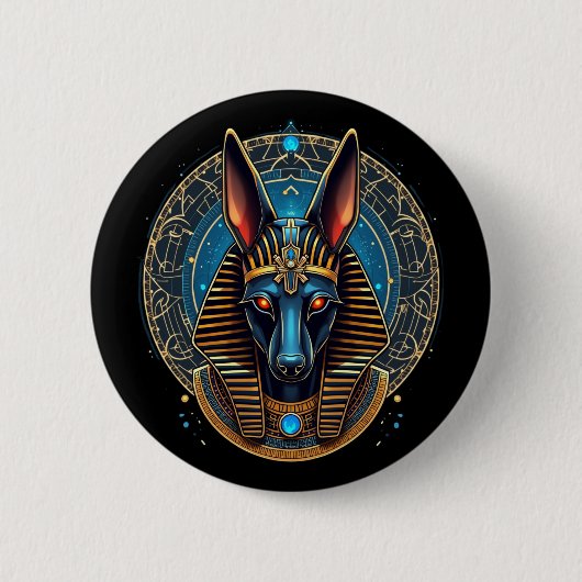 Ägyptischer Gott Anubis Alte Ägyptische Mythologie Button (Vorderseite)