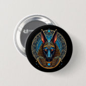 Ägyptischer Gott Anubis Alte Ägyptische Mythologie Button (Vorne & Hinten)
