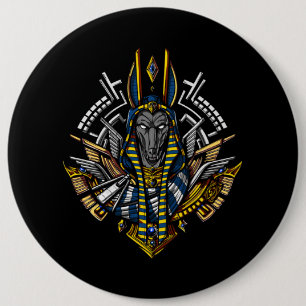 Ägyptischer Gott Anubis altes Wolf-Pharao Button