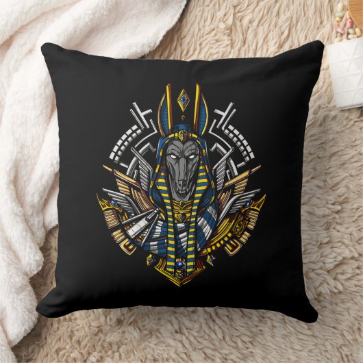 Ägyptischer Gott Anubis Ancient Wolf Pharaoh Kissen (Decke)