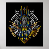 Ägyptischer Gott Anubis Ancient Wolf Pharaoh Poster (Vorne)