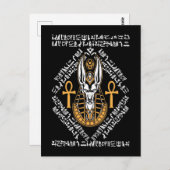 Ägyptischer Gott Anubis Ankh Ägypten Hieroglyphen Postkarte (Vorne/Hinten)