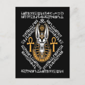 Ägyptischer Gott Anubis Ankh Ägypten Hieroglyphen Postkarte (Vorderseite)