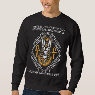 Ägyptischer Gott Anubis Ankh Ägypten Hieroglyphen Sweatshirt