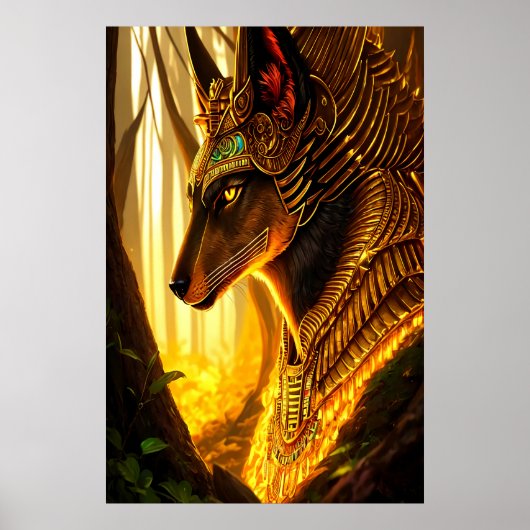 Ägyptischer Gott Anubis | Art der AI Poster (Vorne)