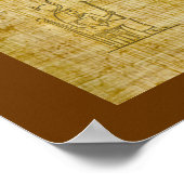 Ägyptischer Gott "ANUBIS on Papyrus" Art Poster (Ecke)