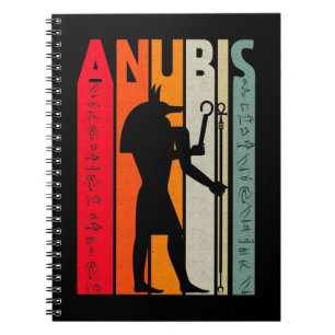 Ägyptischer Gott Anubis Retro Ägypten Hieroglyph Notizblock