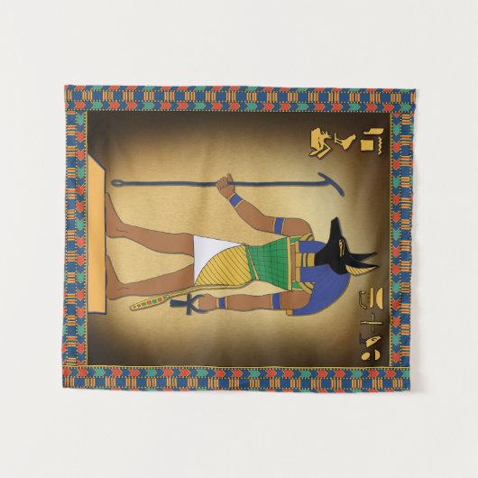 Ägyptischer Gott Anubis Wall hing Wandteppich (Vorderseite (Horizontal))