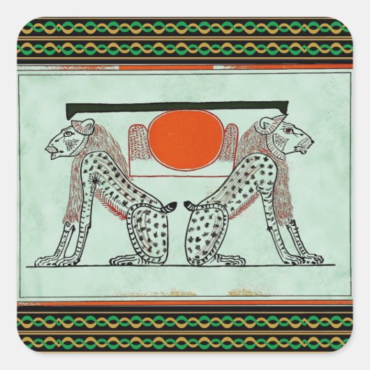 Ägyptischer Götter-Sticker Quadratischer Aufkleber (Vorderseite)