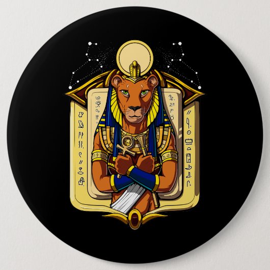 Ägyptischer Göttin-Löwin Sekhmet Gott Bastet Button (Vorderseite)