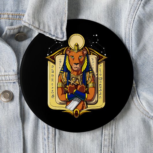 Ägyptischer Göttin-Löwin Sekhmet Gott Bastet Button (Beispiel)