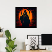 Ägyptischer Grim-Sensenmann Halloween 1 Poster (Heimbüro)
