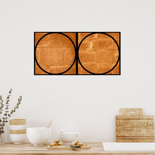 Ägyptischer Hieroglyphics-Diptych Poster (Küche)