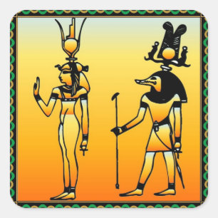 Ägyptischer Hieroglyphiksticker Quadratischer Aufkleber