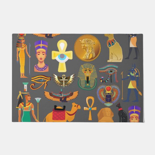 ägyptischer Hieroglyphus Symbol Muster Pharao Fußmatte (Vorderseite)