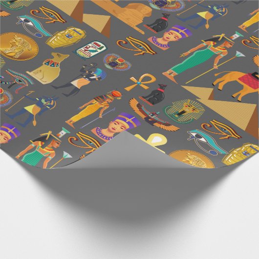 ägyptischer Hieroglyphus Symbol Muster Pharao Geschenkpapier (Ecke)