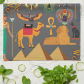 ägyptischer Hieroglyphus Symbol Muster Pharao Geschirrtuch (Gefaltet)